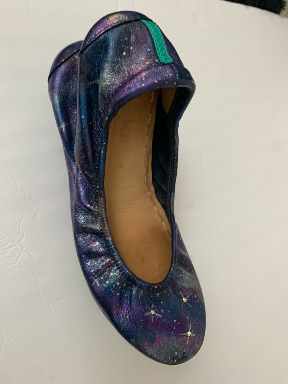 Tieks Hand-Painted Galaxy Ballet Flats - Purple, Blue & Teal Accents - Picture 5 of 8